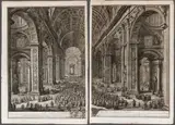 Giuseppe Vasi, The Interior of the Vatican Basilica..., 1775, Etching