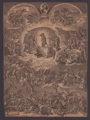 James Cole, Last Judgement, 1790, after Martin Rota's print depicting Michelangelo's fresco in the Sistine Chapel. Etching