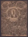 James Cole, Last Judgement, 1790, after Martin Rota's print depicting Michelangelo's fresco in the Sistine Chapel. Etching