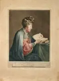 René (Robert) Gaillard, Galilée (Portrait of Galileo Galilei), after Gerard Dow. Etching and stipple printed in colour