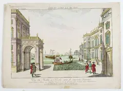 Vue du Mohle a Neaples avec le neoveau chateaux by Franz Xaver Habermann, Optical view of the port of Naples, offered Nov 2024