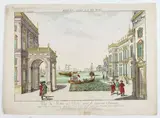 Franz Xaver Habermann, Vue du Mohle a Neaples avec le neoveau chateaux, Optical view of the port of Naples
