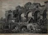Domenico Cunego, Amphitheatre of Benevento, after Charles Louis Clérisseau. Etching and engraving