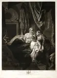 Richard Earlom, Bathsheba bringing Abishag to David, after Adriaen van der Werff. Mezzotint
