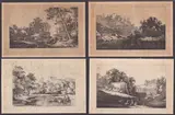 Jean-Jacques de Boissieu, Landscapes, Lot of four prints. Etching and drypoint