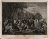 John Hall, William Penn's Treaty with Indians, when he founded the Province of Pensylvania in North America, by Benjamin West. Engraving