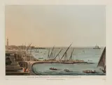 Thomas Milton, Part of the new city of Alexandria, with the Light House, 1802, after Luigi Mayer. Etching and aquatint