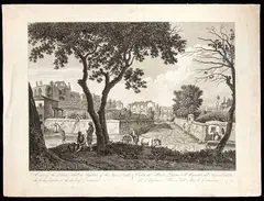 A view of the Palatine Hill, the aqueduct of the Acqua Claudia the Ampitheatre by Carlo Labruzzo, Etching, offered Nov 2024