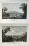 Georg Abraham Hackert, Vue de Caserte | Vue de Persano, Lot of two engravings after Jacob Philipp Hackert's paintings