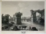 Georg Abraham Hackert, 1.ere vue des ruines du Pont d'Auguste sur la Nera à Narni, AFTER Jacob Philipp Hackert (Prenzlau