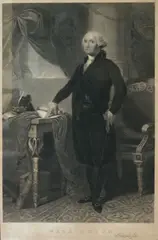 George Washington by Gilbert Stuart, Engraving by John Halpin after Gilbert Stuart's painting now in the Old State House in Hartford, offered Nov 2024