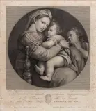 Raffaello Sanzio Morghen, The Madonna della Sedia, after Raphael. Etching and engraving