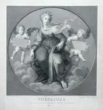 Raffaello Sanzio Morghen, Theology, after Raphael. Etching