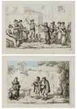 Bartolomeo Pinelli, Ballo dell'Orso | Li Piferari in Roma – Costumi del Regno di Napoli, 1809, Etching