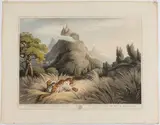 Henri Merke, A Tiger killed by a poisoned arrow, 1806, from the Oriental Field Sports series