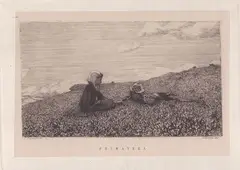 Spring by Telemaco Signorini, Etching on chine-collé, offered Nov 2024