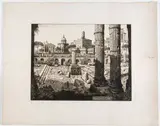 Laurenzio Laurenzi, The Capitoline Hill seen from the Forum of Augusti, Etching
