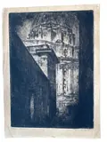 Theodore Brenson, Glimpse with the Dome of St. Peter - Rome, 1920, Aquatint and etching