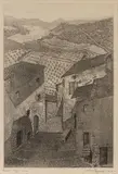 Sarino Papalia, Anticoli Fiuggi village, 1935, Etching and aquatint
