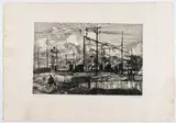Renzo Vespignani, Cityscape, 1955, Etching and aquatint