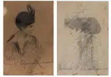 Cipriano Antonio Mannucci, Study for a female face | Study for a young boy's face, 1919, Pencil on paper