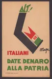 Marcello Nizzoli, Italiani date denaro alla patria, Chromolithograph on paper