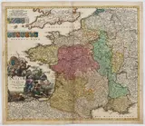 Johann Baptist Homann, Totius Regni Galliae sive Franciae Tabula..., 1720, Etching and engraving