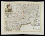 Guillaume De L'Isle, Carta geografica del Governo della Linguadoca, 1750, Etching and engraving