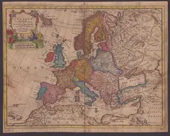 Pieter van der Aa, L'Europe Suivant les Nouvelles Observations..., 1746, Etching and engraving