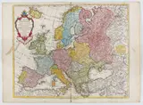Guillaume De L'Isle, Carte d'Europe dressée pour l'usage du Roy [sic] sur les itinéraires anciens et modernes et sur les routiers de mer assujettis aux observations astronomiques, 1782, Etching and engraving