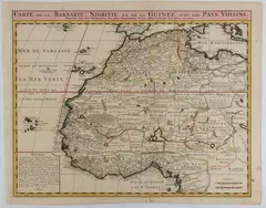 Carte de la Barbarie Nigritie et de la Guinee avec les Pays Voisins by Henri Abraham Chatelain, Etching and engraving, offered Nov 2024