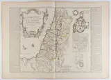 Jean-Baptiste Nolin, La Terre Sainte divisée en ses douze tribus et ses deux royaumes de Juda et d'Israël, 1785, Etching and engraving