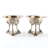 Luigi Budoni, Pair of Italian silver salt cellars, 1835, of circular form