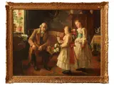 Paul Gorge, Grandfather's birthday, oil on canvas