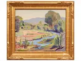 Paul Lauritz, River landscape, oil on canvas