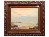Konstantin Alexandrovitch Weschtschiloff attribuito, Seascape, oil on cardboard