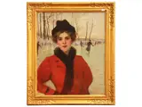 Joseph Henry Boston, Ice skater, oil on canvas
