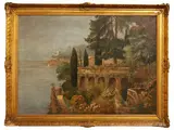 Alois Arnegger, Glimpse of Lake Como, oil on canvas