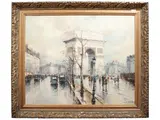 Stephane Wrobel, View of Paris, oil on canvas