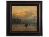 Aurelio Catti, Tuscan countryside with a view of Florence in the background, 1921, oil on canvas