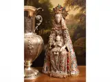 Eugenio Pattarino, Madonna with Child, made of richly decorated polychrome majolica