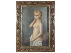 Nudo di adolescente 1972 by Leonardo Pizzanelli, oil on canvas, offered Sep 2026