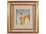 Marcello Andreozzi, Crucifix 1965, oil on panel