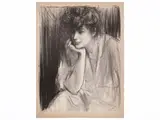 Albert de Belleroche, Portrait of a lady, lithograph