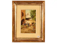 Mercatino 1973 by Norberto Martini, oil on cardboard, offered Sep 2026