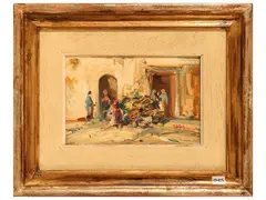Mercatino di Rione 1972 by Norberto Martini, oil on cardboard, offered Sep 2026