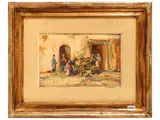 Norberto Martini, Mercatino di Rione 1972, oil on cardboard