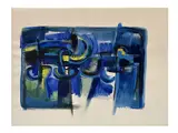 Italo Bolano, Abstract 1973, mixed media on paper