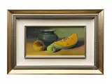 Giancarlo Garzelli, Still life with yellow melon, oil on panel
