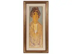 Marcello Boccacci, Tuscan figure, acrylic on panel